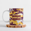 Brisbane Broncos Rugby Ceramic Mug Graffiti Typography Urban Camo Abstract Street Style