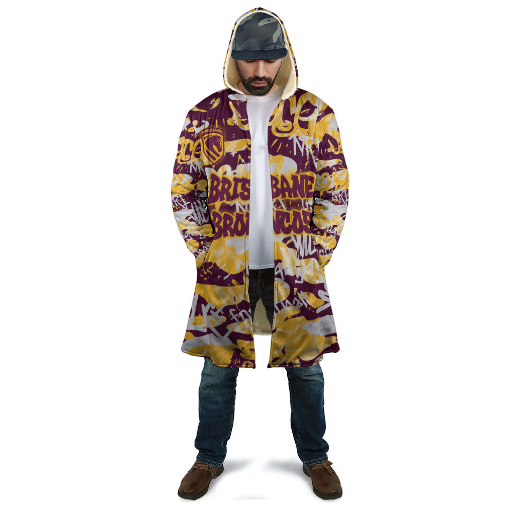 Brisbane Broncos Rugby Cloak Graffiti Typography Urban Camo Abstract Street Style