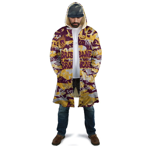 Brisbane Broncos Rugby Cloak Graffiti Typography Urban Camo Abstract Street Style