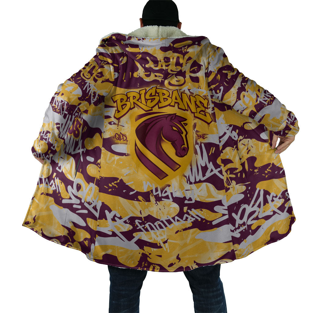 Brisbane Broncos Rugby Cloak Graffiti Typography Urban Camo Abstract Street Style