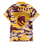 Brisbane Broncos Rugby Family Matching Mermaid Dress and Hawaiian Shirt Graffiti Typography Urban Camo Abstract Street Style