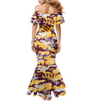 Brisbane Broncos Rugby Family Matching Mermaid Dress and Hawaiian Shirt Graffiti Typography Urban Camo Abstract Street Style