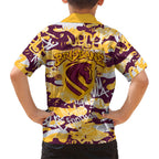 Brisbane Broncos Rugby Family Matching Summer Maxi Dress and Hawaiian Shirt Graffiti Typography Urban Camo Abstract Street Style