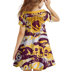 Brisbane Broncos Rugby Family Matching Summer Maxi Dress and Hawaiian Shirt Graffiti Typography Urban Camo Abstract Street Style
