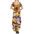Brisbane Broncos Rugby Family Matching Summer Maxi Dress and Hawaiian Shirt Graffiti Typography Urban Camo Abstract Street Style