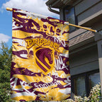 Brisbane Broncos Rugby Garden Flag Graffiti Typography Urban Camo Abstract Street Style