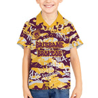 Brisbane Broncos Rugby Hawaiian Shirt Graffiti Typography Urban Camo Abstract Street Style