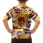 Brisbane Broncos Rugby Hawaiian Shirt Graffiti Typography Urban Camo Abstract Street Style