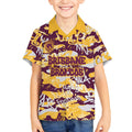 Brisbane Broncos Rugby Kid Hawaiian Shirt Graffiti Typography Urban Camo Abstract Street Style