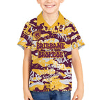 Brisbane Broncos Rugby Kid Hawaiian Shirt Graffiti Typography Urban Camo Abstract Street Style