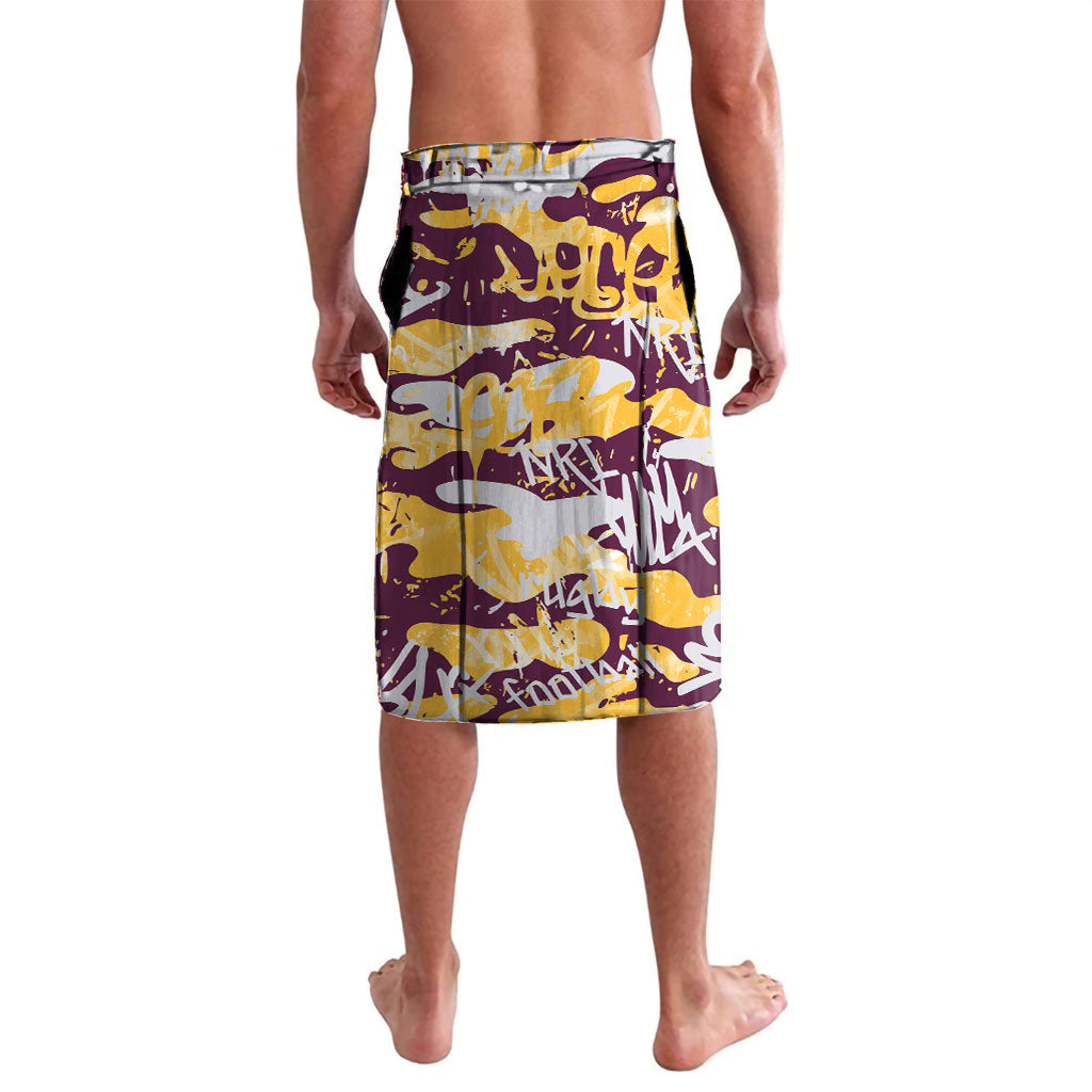 Brisbane Broncos Rugby Lavalava Graffiti Typography Urban Camo Abstract Street Style