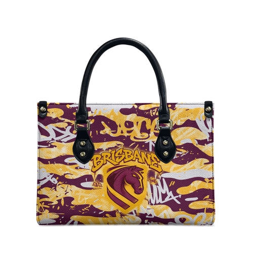 Brisbane Broncos Rugby Leather Bag Graffiti Typography Urban Camo Abstract Street Style