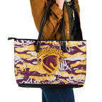 Brisbane Broncos Rugby Leather Tote Bag Graffiti Typography Urban Camo Abstract Street Style