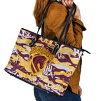 Brisbane Broncos Rugby Leather Tote Bag Graffiti Typography Urban Camo Abstract Street Style