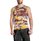 Brisbane Broncos Rugby Men Tank Top Graffiti Typography Urban Camo Abstract Street Style