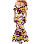 Brisbane Broncos Rugby Mermaid Dress Graffiti Typography Urban Camo Abstract Street Style