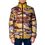 Brisbane Broncos Rugby Padded Jacket Graffiti Typography Urban Camo Abstract Street Style