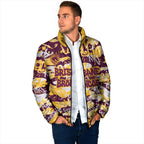 Brisbane Broncos Rugby Padded Jacket Graffiti Typography Urban Camo Abstract Street Style