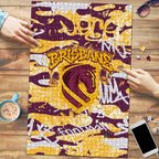 Brisbane Broncos Rugby Puzzle Graffiti Typography Urban Camo Abstract Street Style