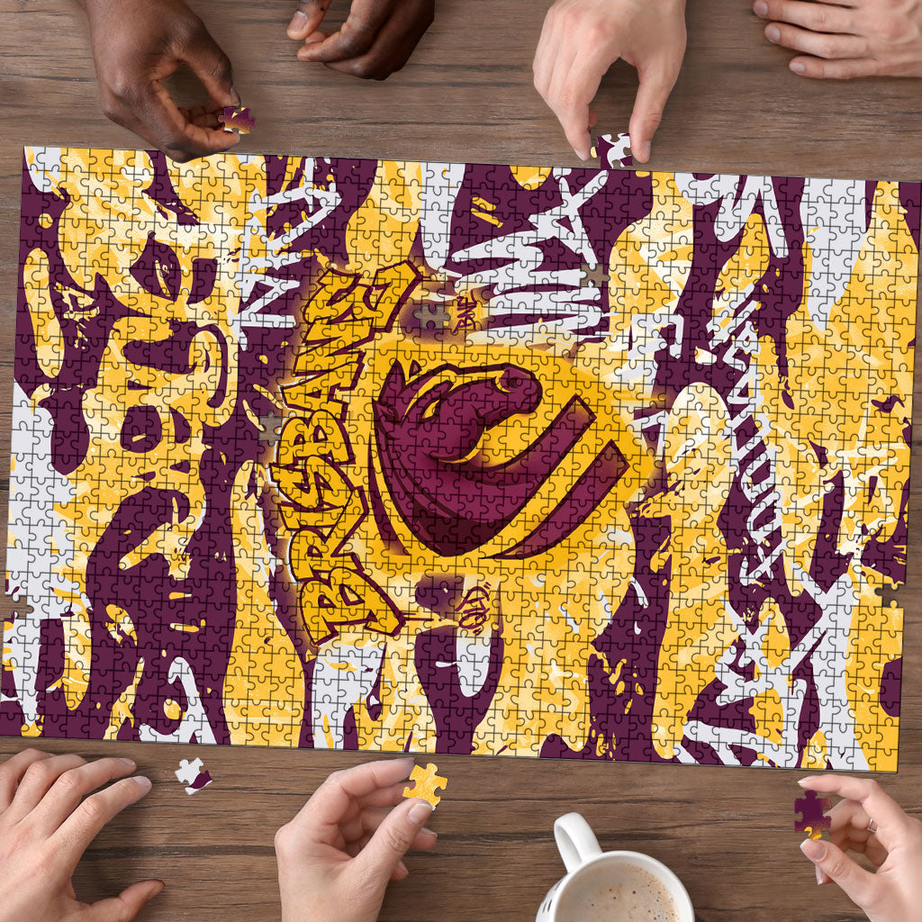 Brisbane Broncos Rugby Puzzle Graffiti Typography Urban Camo Abstract Street Style