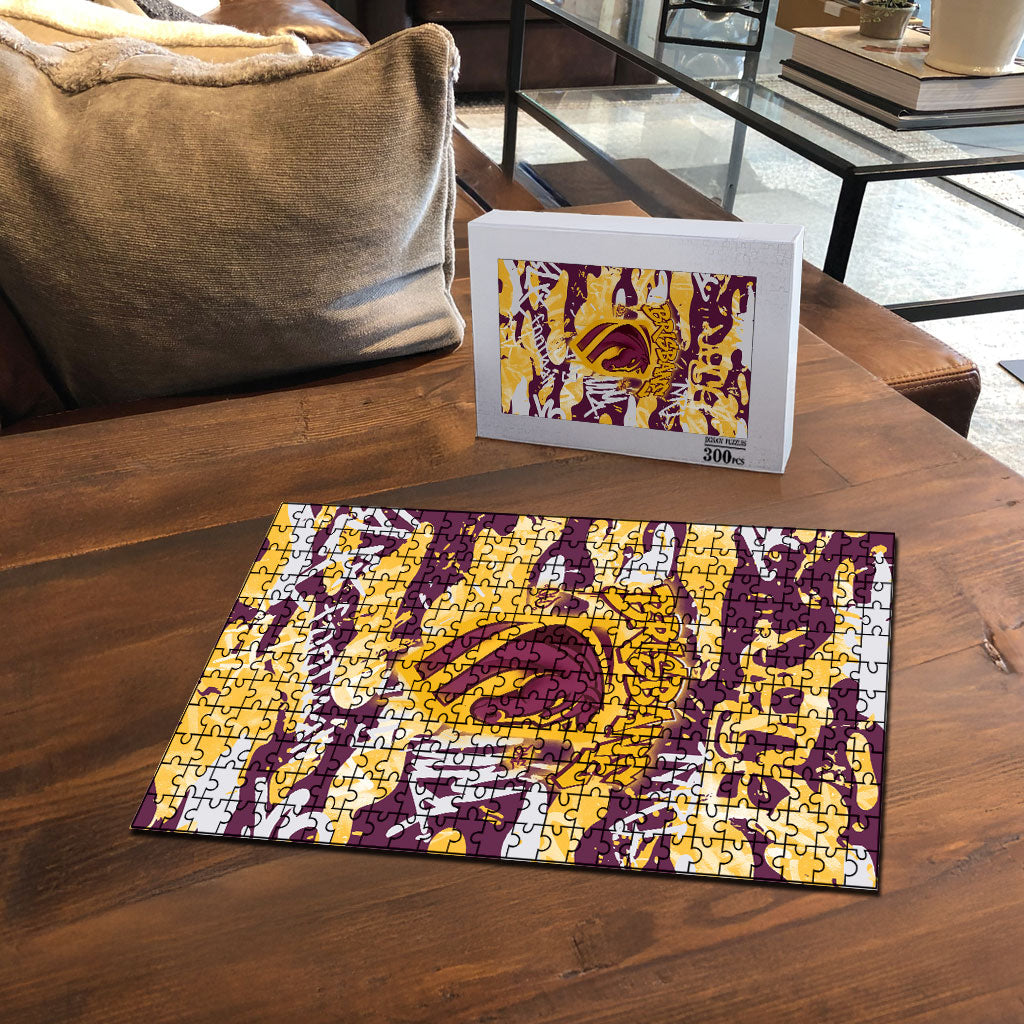 Brisbane Broncos Rugby Puzzle Graffiti Typography Urban Camo Abstract Street Style