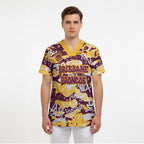 Brisbane Broncos Rugby Scrub Top Graffiti Typography Urban Camo Abstract Street Style