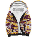 Brisbane Broncos Rugby Sherpa Hoodie Graffiti Typography Urban Camo Abstract Street Style