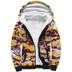 Brisbane Broncos Rugby Sherpa Hoodie Graffiti Typography Urban Camo Abstract Street Style