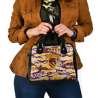 Brisbane Broncos Rugby Shoulder Handbag Graffiti Typography Urban Camo Abstract Street Style