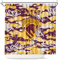Brisbane Broncos Rugby Shower Curtain Graffiti Typography Urban Camo Abstract Street Style