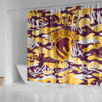 Brisbane Broncos Rugby Shower Curtain Graffiti Typography Urban Camo Abstract Street Style