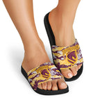 Brisbane Broncos Rugby Slide Sandals Graffiti Typography Urban Camo Abstract Street Style