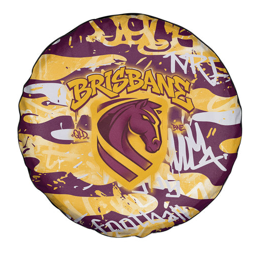 Brisbane Broncos Rugby Spare Tire Cover Graffiti Typography Urban Camo Abstract Street Style
