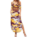 Brisbane Broncos Rugby Summer Maxi Dress Graffiti Typography Urban Camo Abstract Street Style