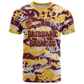 Brisbane Broncos Rugby T Shirt Graffiti Typography Urban Camo Abstract Street Style