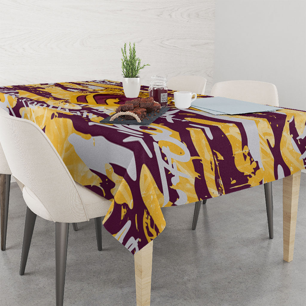 Brisbane Broncos Rugby Tablecloth Graffiti Typography Urban Camo Abstract Street Style