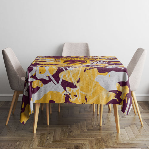 Brisbane Broncos Rugby Tablecloth Graffiti Typography Urban Camo Abstract Street Style