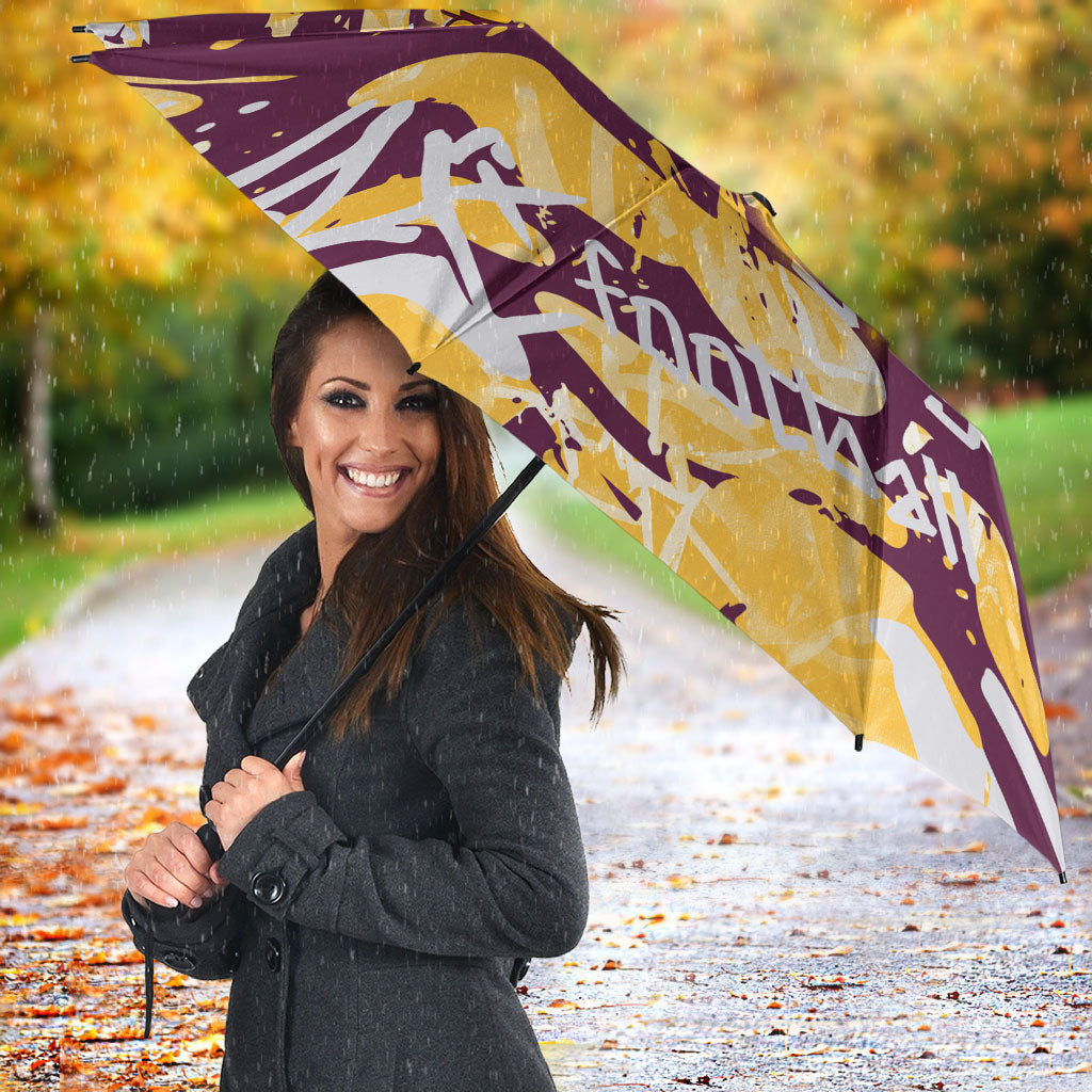 Brisbane Broncos Rugby Umbrella Graffiti Typography Urban Camo Abstract Street Style