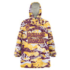 Brisbane Broncos Rugby Wearable Blanket Hoodie Graffiti Typography Urban Camo Abstract Street Style