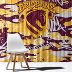 Brisbane Broncos Rugby Window Curtain Graffiti Typography Urban Camo Abstract Street Style