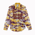 Brisbane Broncos Rugby Women Casual Shirt Graffiti Typography Urban Camo Abstract Street Style