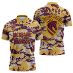 Brisbane Broncos Rugby Zipper Polo Shirt Graffiti Typography Urban Camo Abstract Street Style