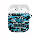 Cronulla-Sutherland Sharks Rugby AirPods Case Graffiti Typography Urban Camo Abstract Street Style