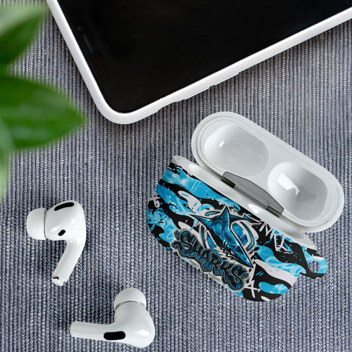 Cronulla-Sutherland Sharks Rugby AirPods Case Graffiti Typography Urban Camo Abstract Street Style
