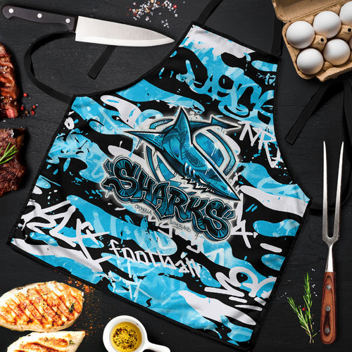 Cronulla-Sutherland Sharks Rugby Apron Graffiti Typography Urban Camo Abstract Street Style