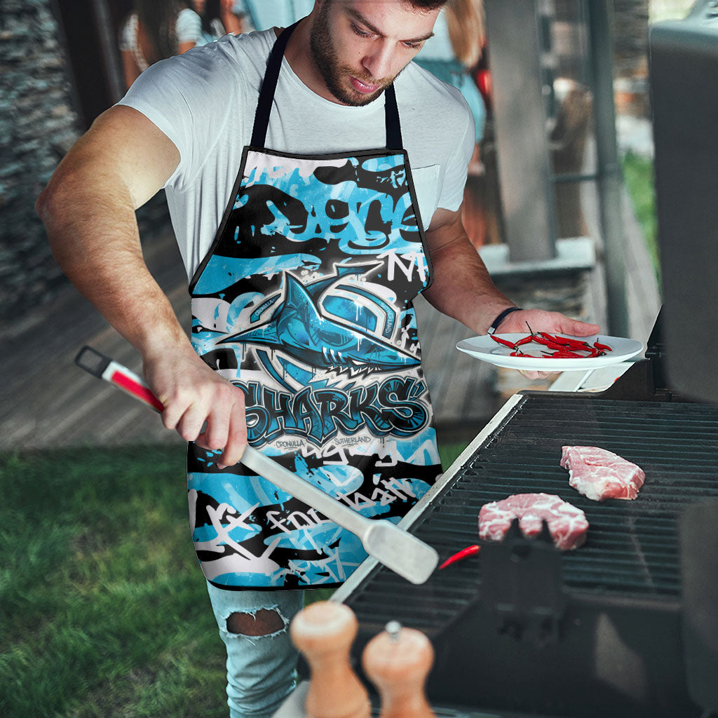 Cronulla-Sutherland Sharks Rugby Apron Graffiti Typography Urban Camo Abstract Street Style