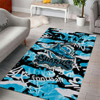 Cronulla-Sutherland Sharks Rugby Area Rug Graffiti Typography Urban Camo Abstract Street Style