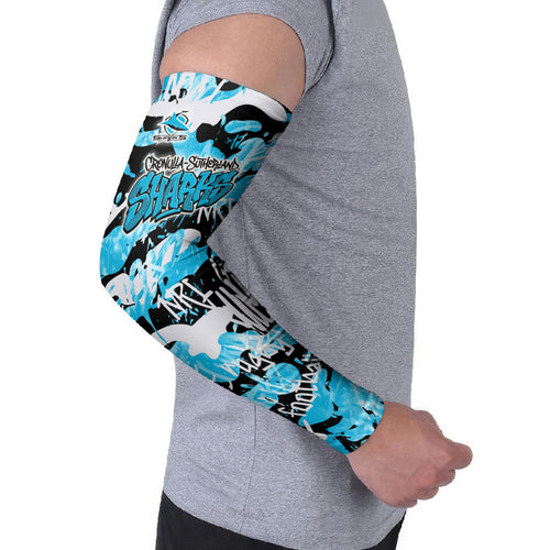 Cronulla-Sutherland Sharks Rugby Arm Sleeves Graffiti Typography Urban Camo Abstract Street Style