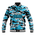 Cronulla-Sutherland Sharks Rugby Baseball Jacket Graffiti Typography Urban Camo Abstract Street Style