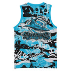 Cronulla-Sutherland Sharks Rugby Basketball Jersey Graffiti Typography Urban Camo Abstract Street Style